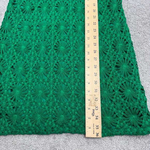 Cluny Anthropologie Crochet Lace Shift Dress Womens 8 Green Scoop Neck Cotton - Picture 8 of 12